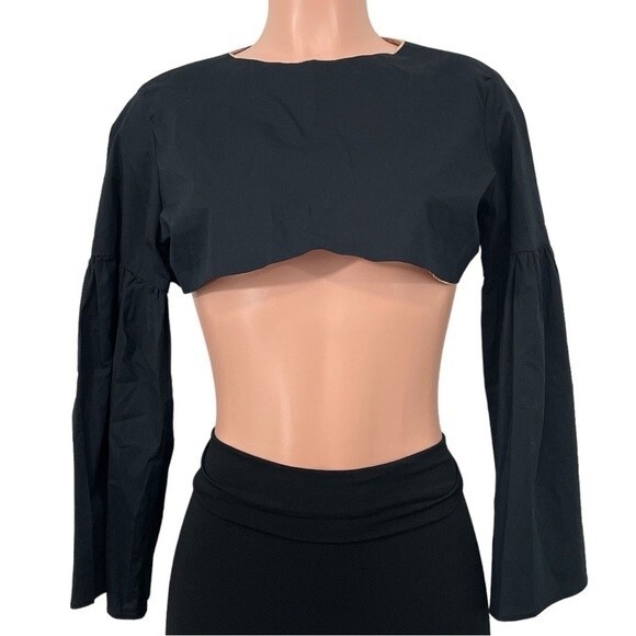 Handmade in Italy Cropped Long Bell Sleeve Blouse Macri Size Small / Medium - Picture 1 of 8